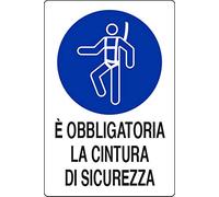 PIXLEMON Cartello Alluminio cm 30x20 E' OBBLIGATORIA LA Cintura di Sicurezza