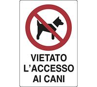 PIXLEMON Cartello Alluminio cm 30x20 Vietato L'Accesso AI Cani