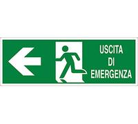 PIXLEMON Cartello Alluminio cm 35x12,5 Uscita di Emergenza