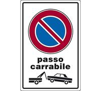 PIXLEMON Cartello Alluminio cm 45x30 Passo carrabile (con rimozione)