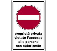 PIXLEMON Cartello Alluminio cm 45x30 proprietà privata Vietato L'Accesso alle Persone Non autorizzate
