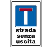 PIXLEMON Cartello Alluminio cm 45x30 Strada Senza Uscita