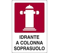 PIXLEMON Cartello Alluminio cm 50x35 IDRANTE A Colonna SOPRASUOLO