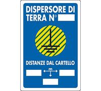 PIXLEMON Cartello plastica cm 30x20 DISPERSORE di Terra N° DISTANZE dal Cartello M