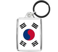 Pixly® Portachiavi con bandiera della Corea del Sud, souvenir coreano, Trasparente, M