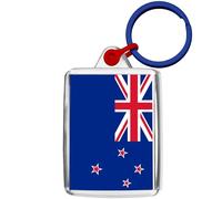 Pixly® Portachiavi con bandiera della Nuova Zelanda, idea regalo, Trasparente, M