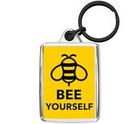 Pixly® Portachiavi con scritta in inglese "Be Yourself" (lingua italiana non garantita), Trasparente, M