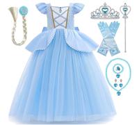 PIXUYE Costume da principessa, per ragazze, con accessori, per compleanno, carnevale, Halloween, Natale, cosplay, libri di parole e giorni Oufits, T01-120
