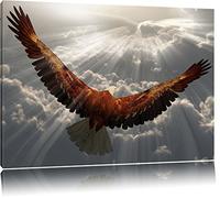 Pixxprint Aquila sopra le nuvole Stampa su tela 120x80 cm artistica murale