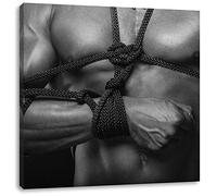 Pixxprint Bondage - Stampa artistica da parete, in bianco e nero, 40 x 40 cm