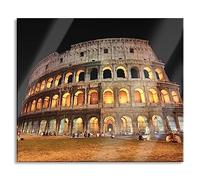 Pixxprint Colosseo in Roma Italia - Pannello di copertura per fornelli e paraspruzzi in vero vetro, 60 x 52 cm