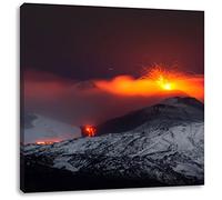Pixxprint eruzione vulcanica pericolosi Stampa su Tela 60x60 cm Artistica murale