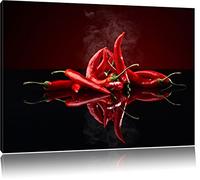 Pixxprint Fiery Peperoncino Rosso Stampa su Tela 80x60 cm Artistica murale