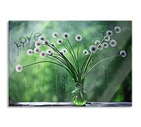 Pixxprint Quadro in vetro | Murale in vero vetro | Soffioni sulla finestra | 60 x 40 cm | con sospensione e distanziatore