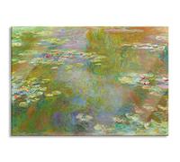 Pixxprint Quadro su vetro | Quadro da parete su vetro | Claude Monet - laghetto con ninfee, 60 x 40 cm | con sospensione e distanziatore