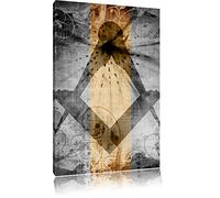 Pixxprint Simbolo Massoni Stampa su Tela 100x70cm Artistica murale