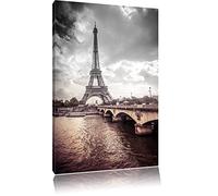 Pixxprint Torre Eiffel a Parigi Stampa su tela 80x60 cm artistica murale