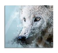 Pixxprint Wolf - Pannello di copertura per fornelli e paraspruzzi in vero vetro, 60 x 52 cm