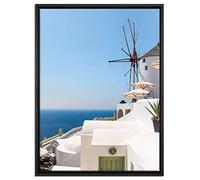 Pixxprint WTD - Stampa su tela da parete, motivo città in riva al mare, 80 x 60 cm, senza poster