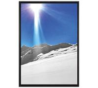 Pixxprint WTD - Stampa su tela in inverno, motivo: paesaggio di montagna, 100 x 70 cm, in cornice, senza poster