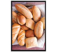 Pixxprint WTD - Stampa su tela, motivo: pane e colazione, 100 x 70 cm, in cornice, senza poster