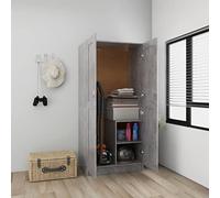 PIXZSSI Armadio da camera da letto, in legno per soggiorno, multiuso, materiale robusto, funzionale, con un grande scomparto, design semplice, grigio cemento, 82,5 x 51,5 x 180 cm