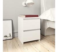 PIXZSSI Set di 2 comodini con 2 cassetti, 30 x 30 x 40 cm, tavolino versatile, tavolino da salotto, studio, classico, bianco, comodino, comò in legno