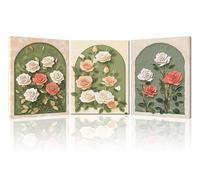 PIY PAINTING 3 Panel Quadri Su Tela Moderni Fiori In Cornice Quadro Decorazione Murale Stampe Su Tela Quadretti Da Parete Flora Estetica Poster Da Parete Camera Da Letto Cucina 30x40 cm
