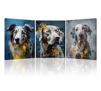 PIY PAINTING Animali Arte Murale Su Tela, Immagine Su Tela Di Un Cucciolo, Quadri Pittura, Poster Artistico Coloratoper Camera Da Letto Bagno Ingresso Corridoio Caffè, 40x30 cm 3 Pezzi