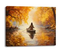 PIY PAINTING Quadri su Tela Paesaggio, Stampe su tela di Alberi dorati 40x30cm Fotografia su Tela Incorniciato, Moderno Decorazione Murale Quadro Poster e Stampe per Cucina Corridoio