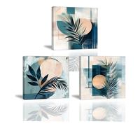 PIY PAINTING Quadro su tela astratto, stampe decorative Arte murale su tela giallo-blu, facile da appendere Per il soggiorno l'ufficio il bagno l'ingresso il caffè, Set di 3, 30x30 cm