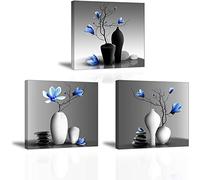 PIY PAINTING Set di 3 Orchidee Eleganti Quadro su Tela Stampa Le Orchidee Significano Bontà Immagini di Fiori Stampate su Tela Stampe da Parete Decorazioni per Sala Yoga caffè Studio Bagno 30x30 cm
