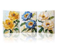 PIY PAINTING Set Di 3 Stampe Su Tela Fiori Colorati Di Flora, Stampe Da Parete, Quadro Moderno Soggiorno, Minimalista Immagini Decorazione Da Parete, Quadri Per Bagno, Camera Da Letto 30x40 cm