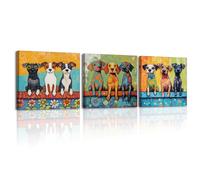 PIY PAINTING Stampa Su Tela Di Animali, Cucciolo Immagini, Cuccioli Colorati Stampa Pittura Su Tela, Arte Murale Per Camera Da Letto Soggiorno Bagno Bar, 30x30 cm 3 Pezzi