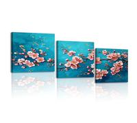 PIY PAINTING Stampa Su Tela Fiori Romantici, Tela Da Parete Fiori Rosa, Dipinti Su Tela Fiori Sul Lago, Facile Da Appendere Per Ingresso Corridoio Caffetteria Sala Yoga, 30x30 cm 3 Pezzi/90x30 cm