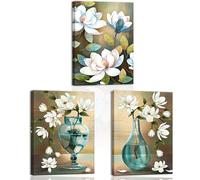 PIY PAINTING Stampe e quadri su tela La fortuna arriva con Fiori che sbocciano Immagine Pittura Tela Wall Art Canvas Impermeabile per Home Room Decor Regalo di Anniversario 30x40cm 3er