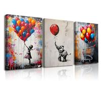 PIY PAINTING Tela Arte Murale Graffiti, Arte Murale Su Tela Con Palloncini, Stampe Poster Artistiche Colorate Per Soggiorno Camera Da Letto Ufficio Cucina Decorazione Murale, 3x30x40 cm/90x40 cm