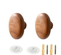 PIYYQNY Appendini Da Muro 2 Pezzi Gancio In Legno Massiccio Gancio Appendiabiti In Noce Gancio In Legno Montato A Parete Per Porta Dietro Armadio Camera Da Letto Corridoio Forma Ciottolo(60 * 42mm)