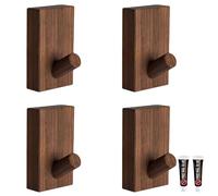 PIYYQNY Appendini Da Muro 4 Pezzi Ganci Da Parete In Legno Autoadesivo Ganci In Legno Vintage Di Noce Ganci Per Decorazioni Da Parete Adatto Per Cucina Porta Bagno Corridoio E Corridoio(80 * 40mm)
