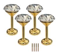 PIYYQNY Ganci Decorativi,4 Pezzi,Gancio Per Tende,Gancio Da Parete,Gancio Appendiabiti In Cristallo Di Diamante,Adatto Per Bagno,Camera Da Letto,Cucina,Può Appendere Asciugamani,Cappelli,Zaini(Oro)