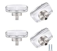 PIYYQNY Manopole Per Mobili 4 Pezzi Maniglie In Cristallo Trasparente Pomelli Quadrati Per Mobili Guardaroba Libreria Cassettiera(Argento 40mm)
