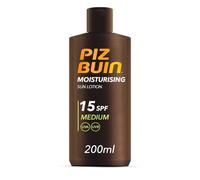 PIZ BUIN Moisturising Latte Solare SPF 15, Crema solare 15 idratante, Protezione solare 15 con filtro solare UVA/UVB e Glicerina, Latte solare SPF15 resistente all'acqua e al sudore, 200 ml