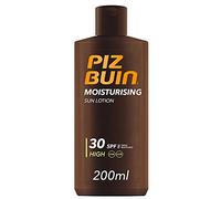 PIZ BUIN Moisturising Latte Solare SPF 30+, Crema solare 30 idratante, Protezione solare 30 con filtro solare UVA/UVB e Glicerina, Latte solare SPF 30 resistente all'acqua e al sudore, 200 ml