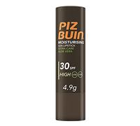 PIZ BUIN Moisturising Stick Solare per Labbra SPF 30, Burrocacao protezione solare alta, Balsamo labbra con filtro solare UVA/UVB, Aloe Vera e Vitamina E, Burrocacao labbra resistente all'acqua, 4.9 g