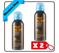 PIZ BUIN PROTECT & COOL SPF 15 REFRESHING MOUSSE 150ml SPRAY (X2)