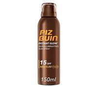 Piz Buin, Spray Solare Illuminatore della Pelle, Instant Glow, 15 SPF, Protezione Solare Media, Assorbimento Rapido, Non Contiene Autoabbronzante, 150 ml