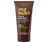 PIZ BUIN Tan & Protect Lozione Solare Intensificatore dell'Abbronzatura SPF 15, Crema solare 15 abbronzante corpo con Illumitone, Protezione solare 15 con filtro solare UVA/UVB, 150 ml