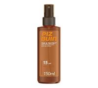 PIZ BUIN Tan & Protect Olio Spray Solare Intensificatore dell'Abbronzatura SPF 15, Olio abbronzante corpo spray con Illumitone, Protezione solare 15 con filtro solare UVA/UVB, 150 ml