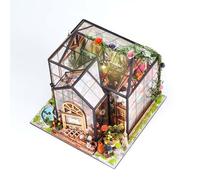 PizazzToy Jenny - Puzzle in legno 3D, modello a serra, con LED, fai da te, in miniatura, 3D, per Natale 2025