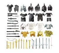 PizazzToy Kit di accessori per il cavaliere medievale, set di 45 armi da cavaliere, inclusi caschi e armature, compatibile con arma medievale